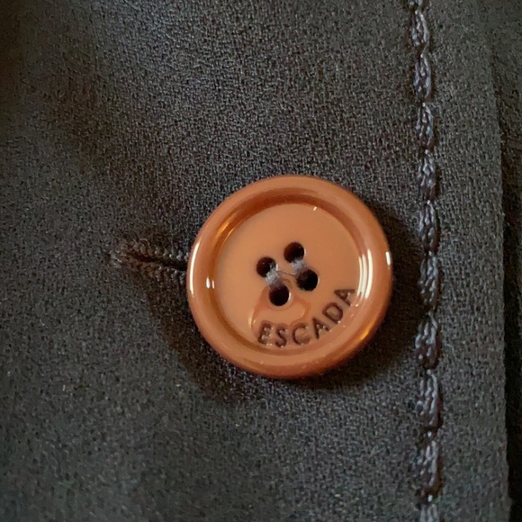 Escada New Virgin Wool Dark Blue Wool Stretch Logo BlazerPants InSeparateListing - Picture 11 of 11